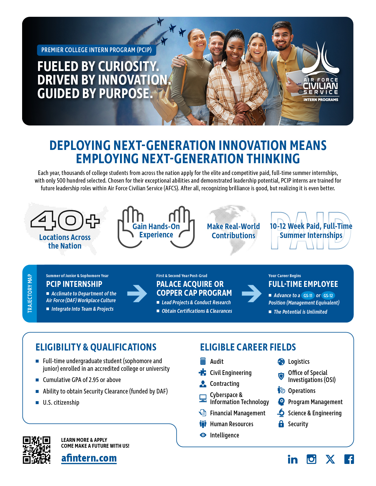 An AFCS Premier College Intern Program Brochure.