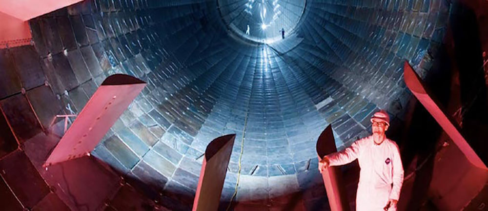 Man huge wind tunnel