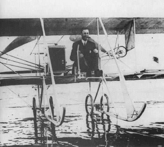 Cal Rodgers on an airplane.