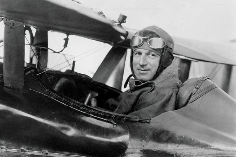 Major William 'Billy' Mitchell sitting in an airplane.