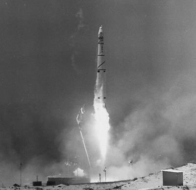 The Discoverer I satellite launch.