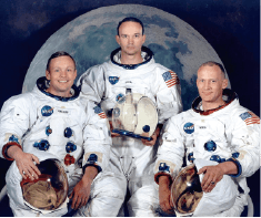 Neil Armstrong, Buzz Aldrin, and Michael Collins.