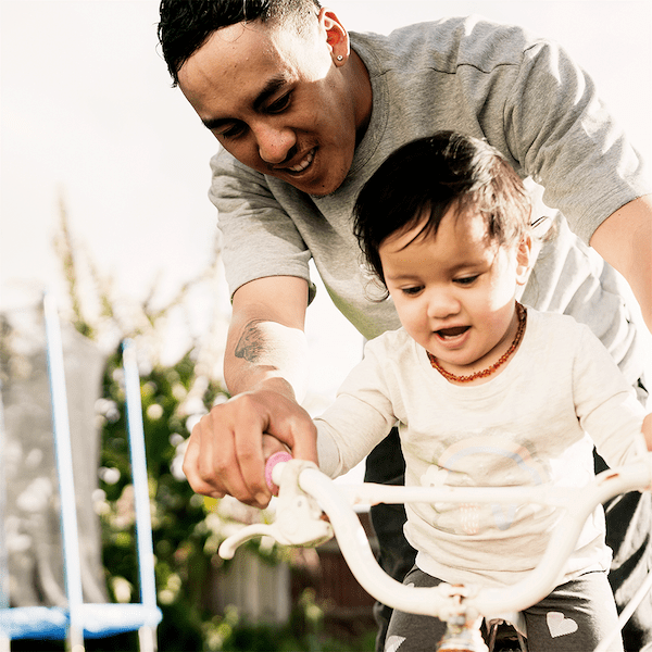 Work-Life Balance Link Button Image - a parnet playing with their child
