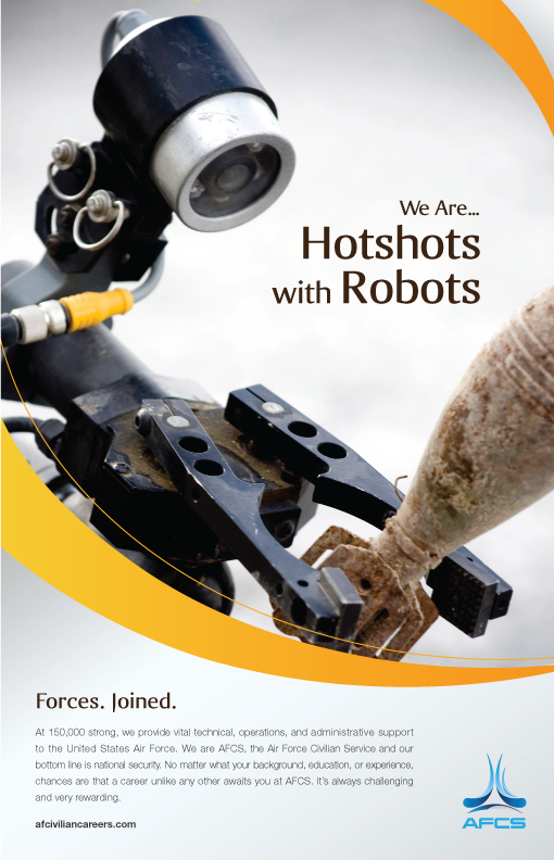 A Robot with the words 'We Are... Hotshots with Robots. Forces. Joined.'