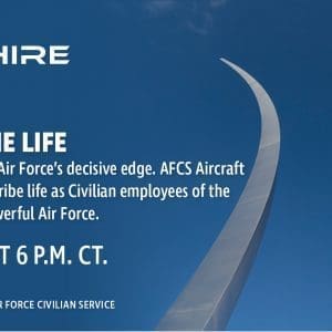 Aim Hire Episode 8: Living the Life, Maintaining the Air Force's decisive edge. AFCS Aircraft Maintainers describe life as Civilian employees of the world's most powerful Air Force. A three pronged sculpture extends into the sky.