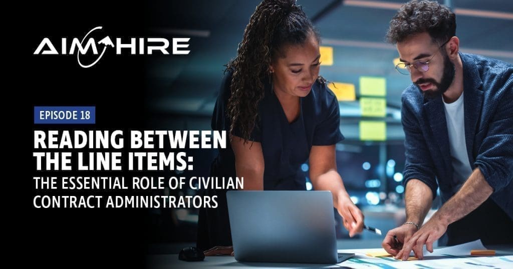 Aim Hire Episode 18: Reading Between the Line Items, A woman and a man looking over documents together.