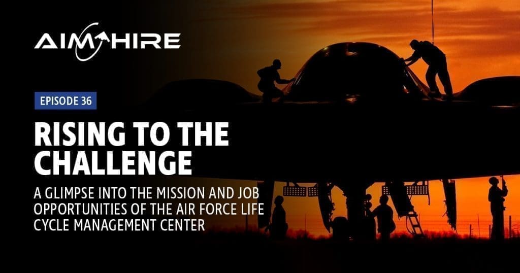 Aim Hire Episode 36: Rising to the Challenge, a group of people performing maintenance on a jet.