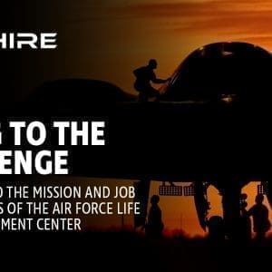 Aim Hire Episode 36: Rising to the Challenge, a group of people performing maintenance on a jet.